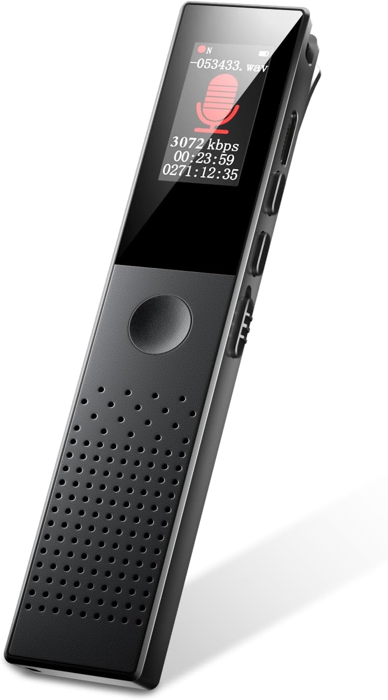 64GB大容量小型ボイスレコーダー Bluetooth5.2搭載・ENCデュアルマイク・長時間録音対応