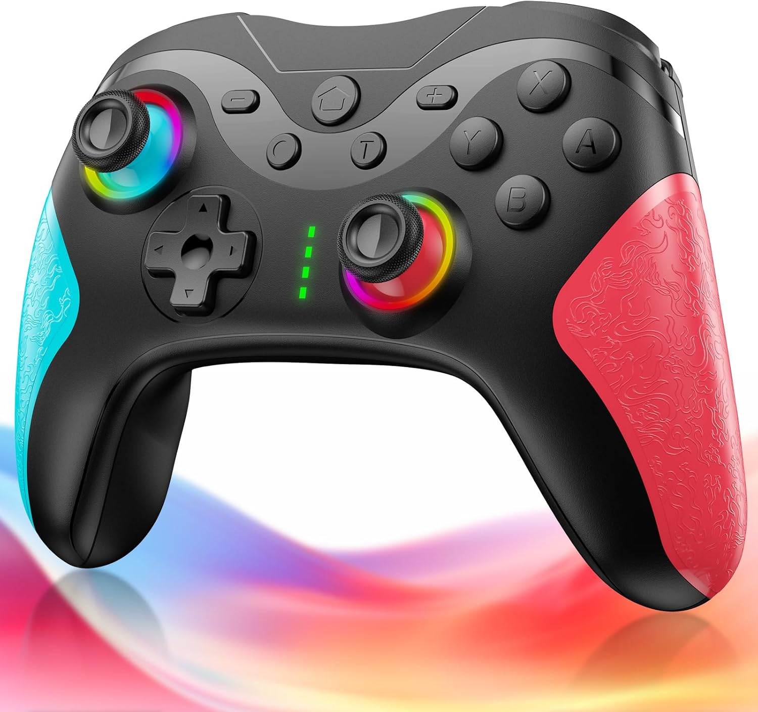 Bluetooth対応 Switchコントローラー 20時間バッテリー マクロ機能 背面ボタン RGBライト 日本語取扱説明書付き