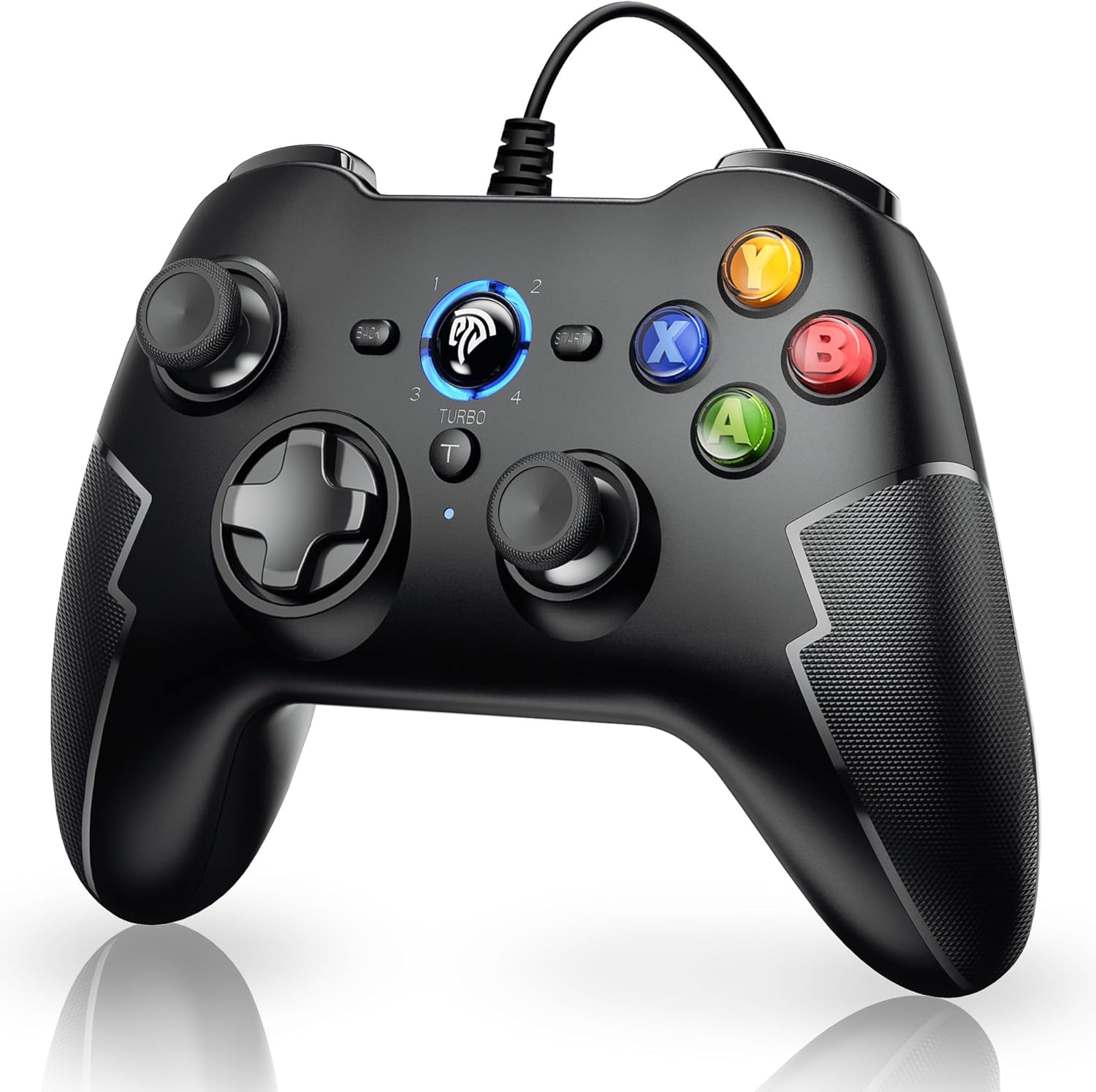 Windows PC/PS3用有線ゲームパッド（ホール効果トリガー、ターボ機能、快適デザイン・黒）