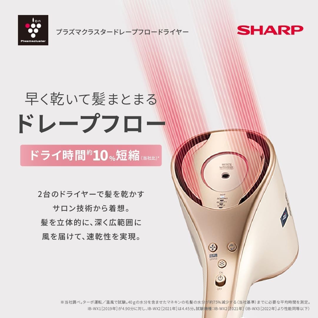 プラズマクラスター搭載 コンパクトドライヤー IB-WX3-N リネンゴールド