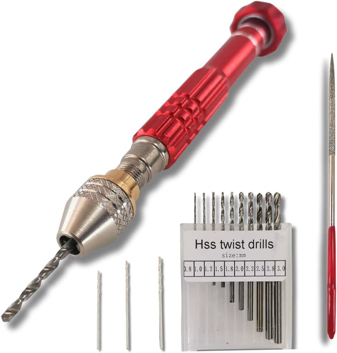 ハンドドリル ピンバイス 精密 0.8～3.0mm 刃セット プラモデル用工具 15点セット