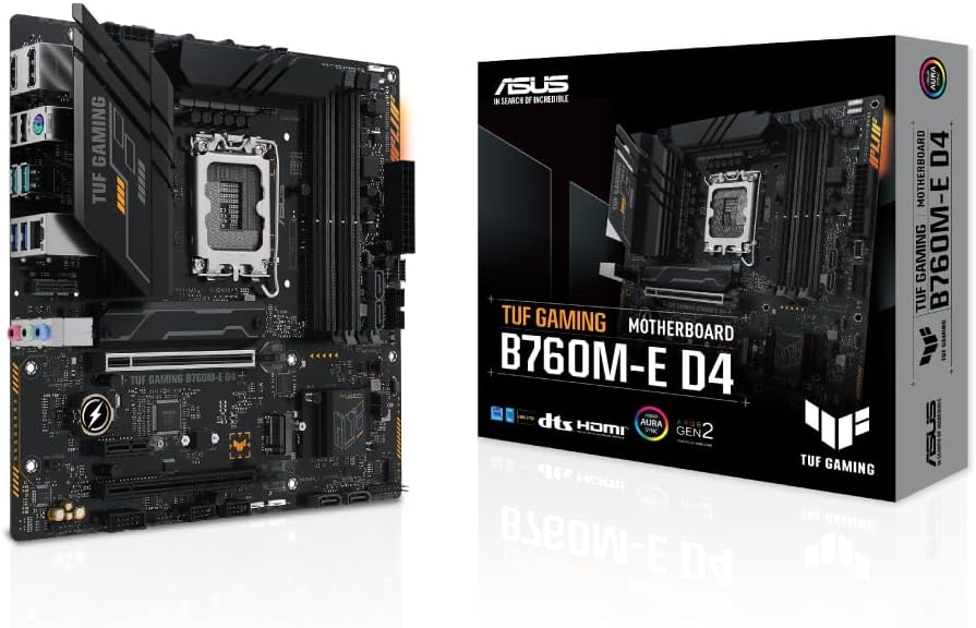ASUS TUF GAMING B760M-E D4 マザーボード（LGA1700、DDR4、mATX）