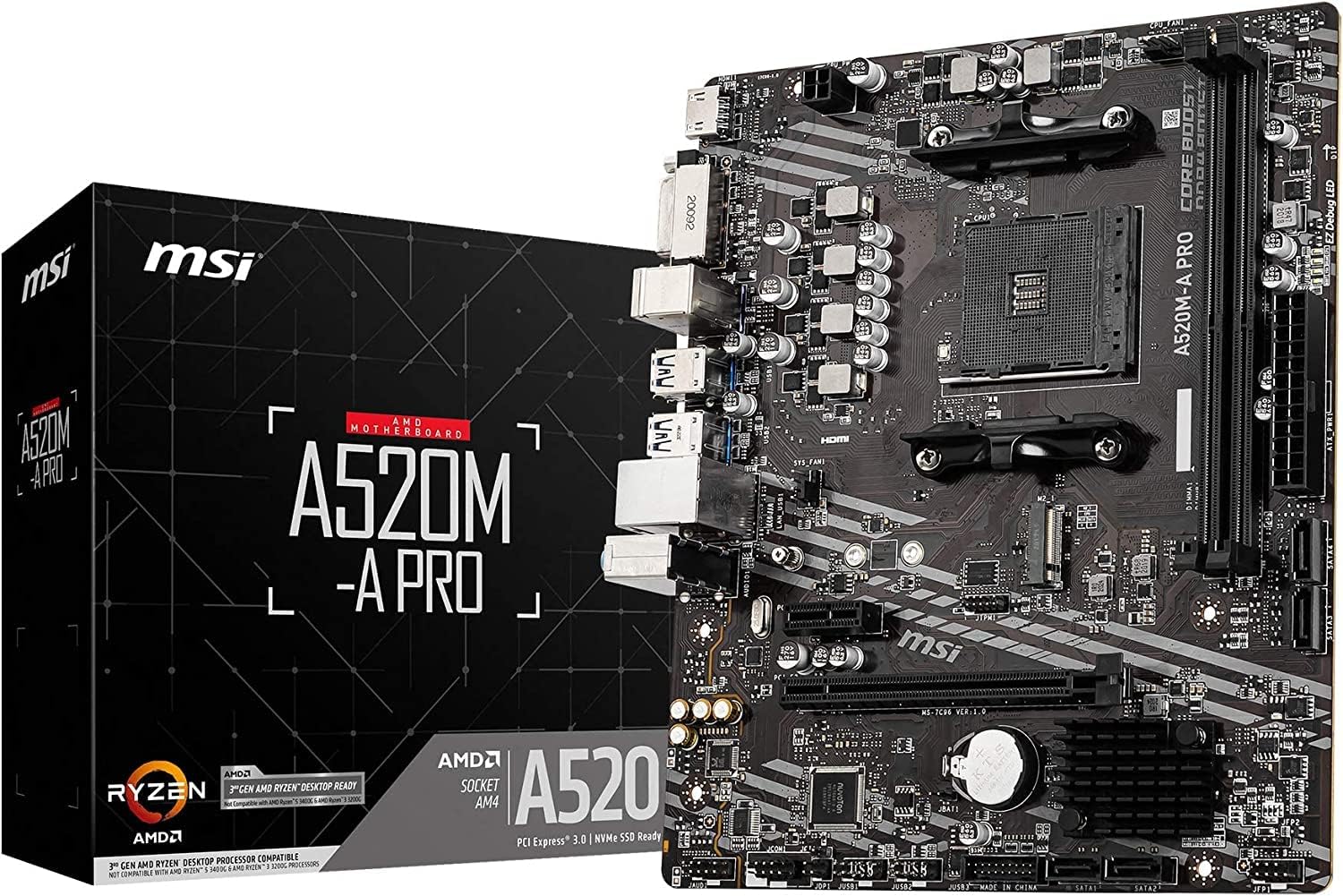 MSI A520M-A PRO Micro ATXマザーボード Ryzen 5000シリーズ対応
