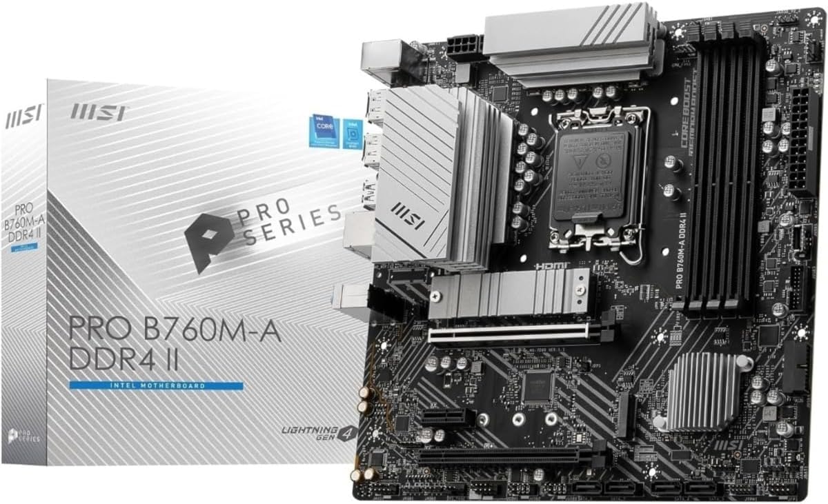 白い自作PC向け MSI PRO B760M-A DDR4 マザーボード (第14/13/12世代 Intel CPU対応)