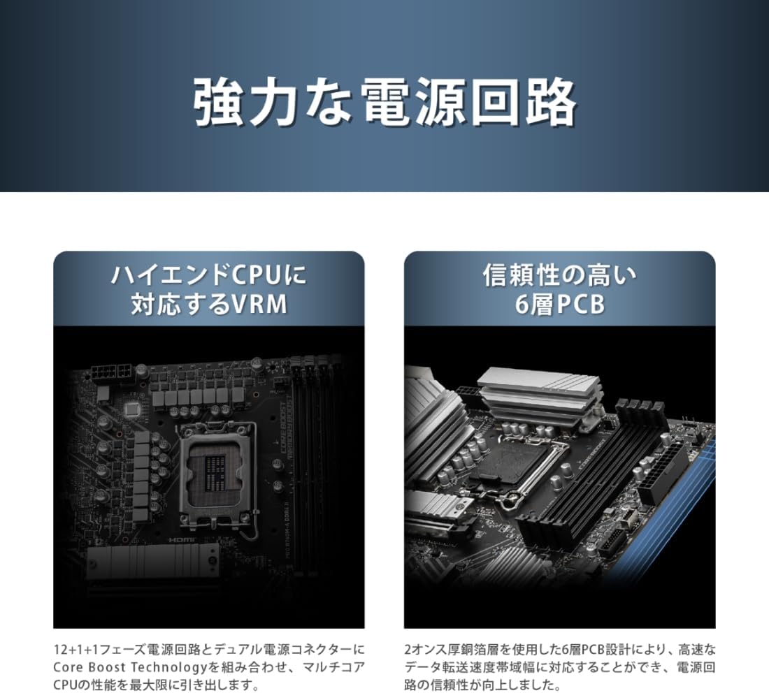 白い自作PC向け MSI PRO B760M-A DDR4 マザーボード (第14/13/12世代 Intel CPU対応)