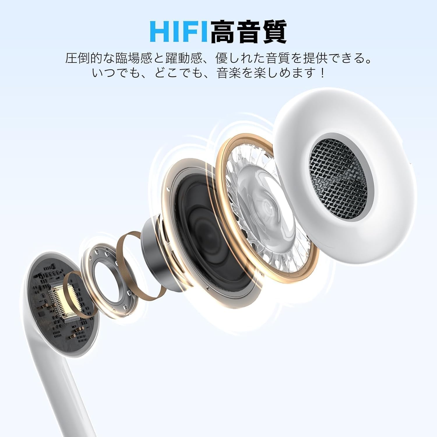 iPhone15/16対応 Type-C有線イヤフォン HiFi音質 マイク付き 騒音低減
