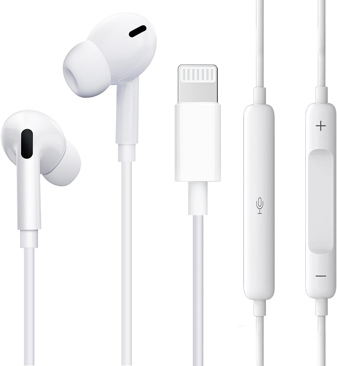 iPhone対応 有線イヤホン【MFi認証】重低音・マイク付き・音量調節可能