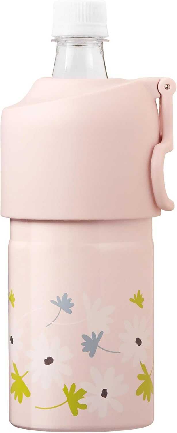 花柄真空断熱ペットボトルホルダー(500ml/650ml対応)ピンク