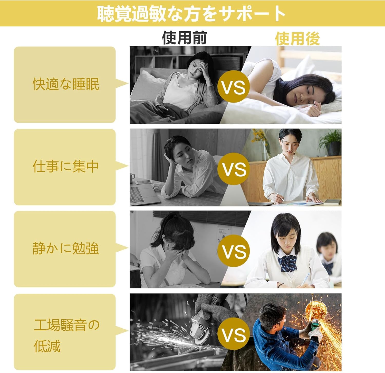 高性能防音耳栓 60ペア 低反発ポリウレタン 38dB遮音値