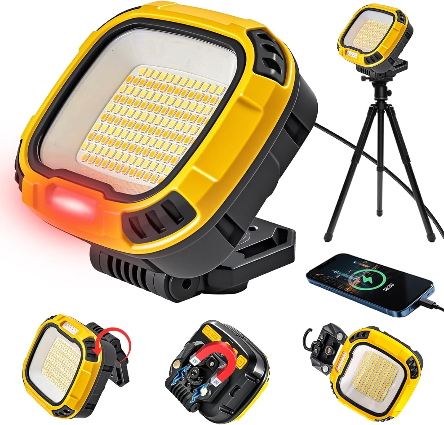 【防災対策】AUTOXBERT 充電式LED投光器 4200LM IPX6防水 折り畳み式アウトドア用