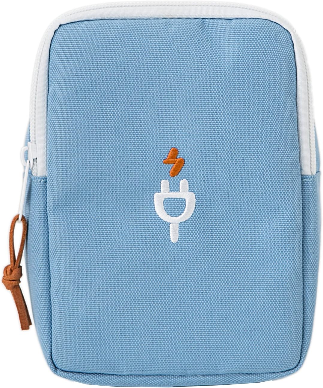 デジタル機器収納ポーチ モバイルバッテリー・アクセサリー用 7色選択可 (ブルー)