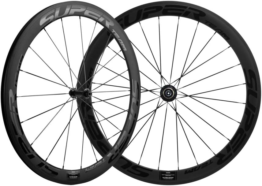 カーボンホイール 50mmクリンチャー 700c バイクホイール 1ペア (ブライトブラック)
