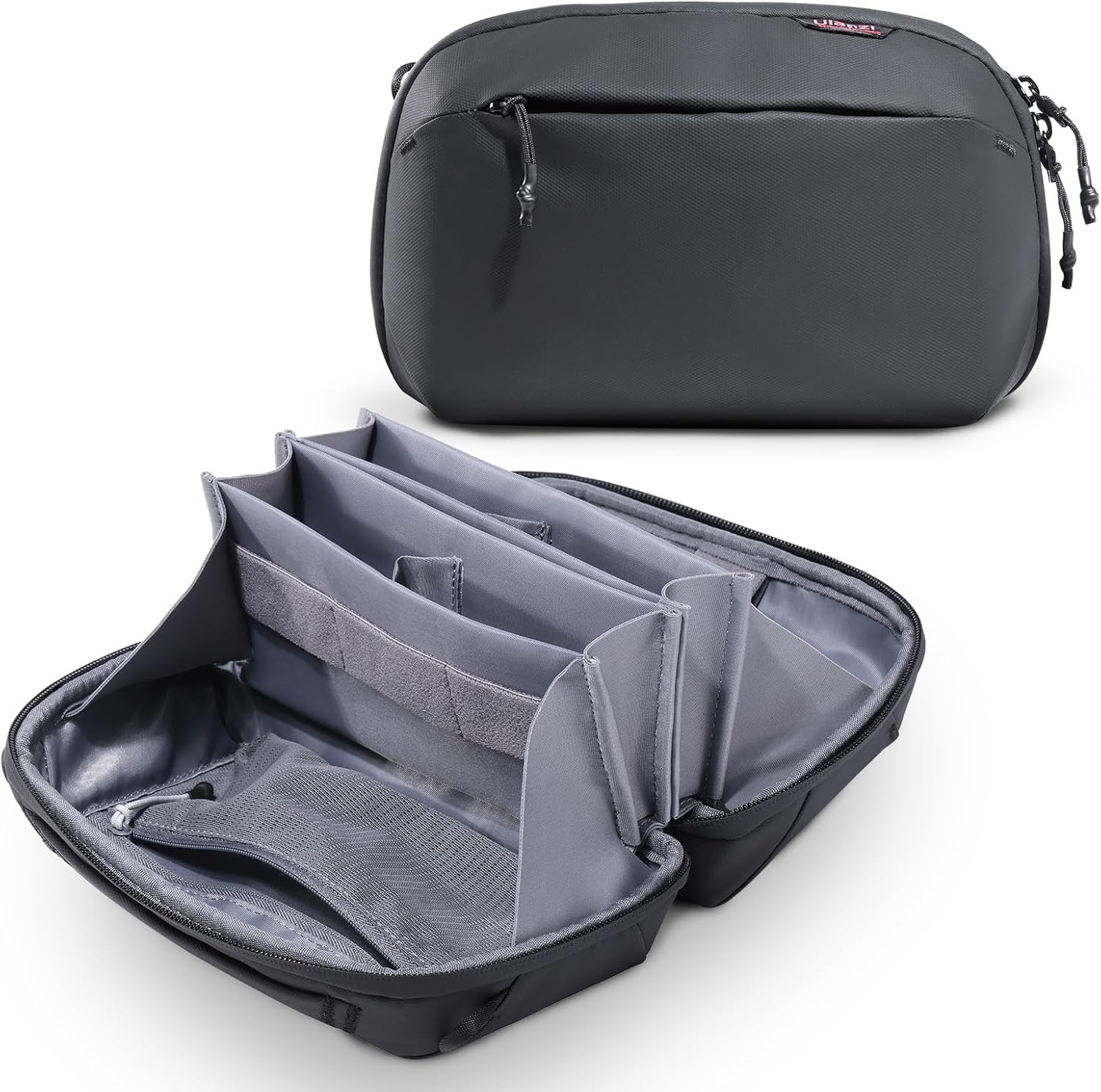 デジタル収納ポーチ 多機能 5層設計 撥水加工 軽量 カメラアクセサリー・小物用 180°開口 2L