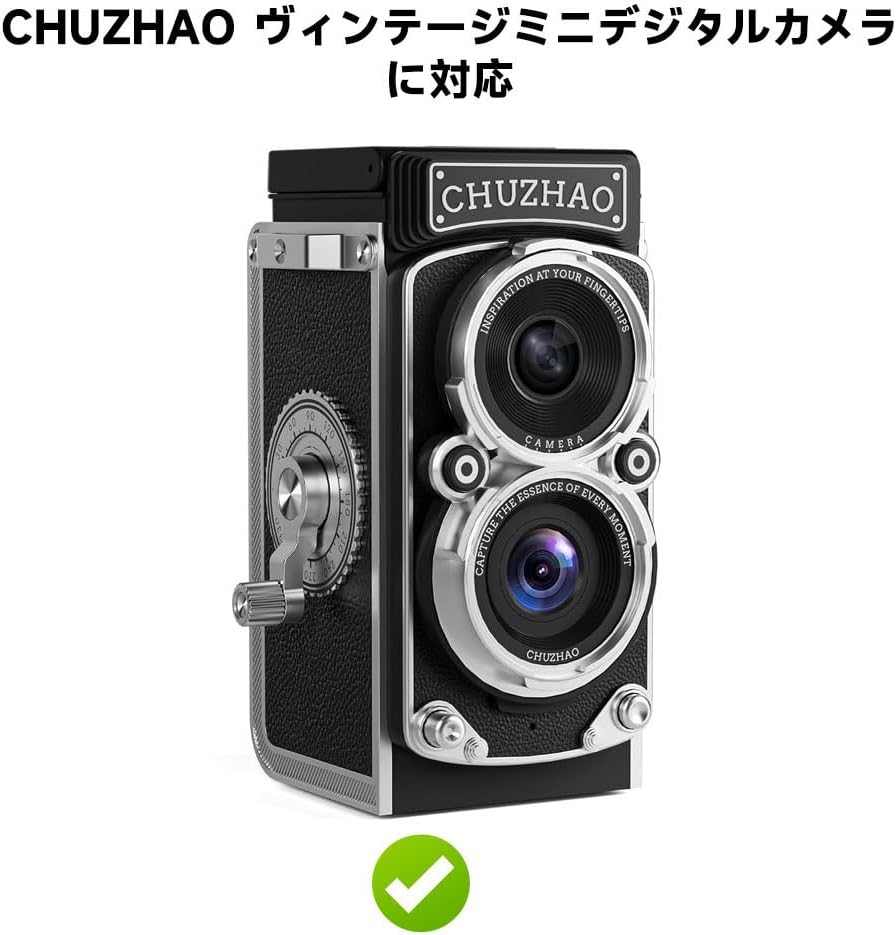 CHUZHAO ヴィンテージミニデジタルカメラ用撥水性キャリングケース（ブラック）全面保護・軽量・衝撃対策