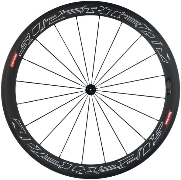 日立(HITACHI) スーパー チーム 50mm カーボン ホイールセット 700c ロードバイク用 (ホワイトライン)
