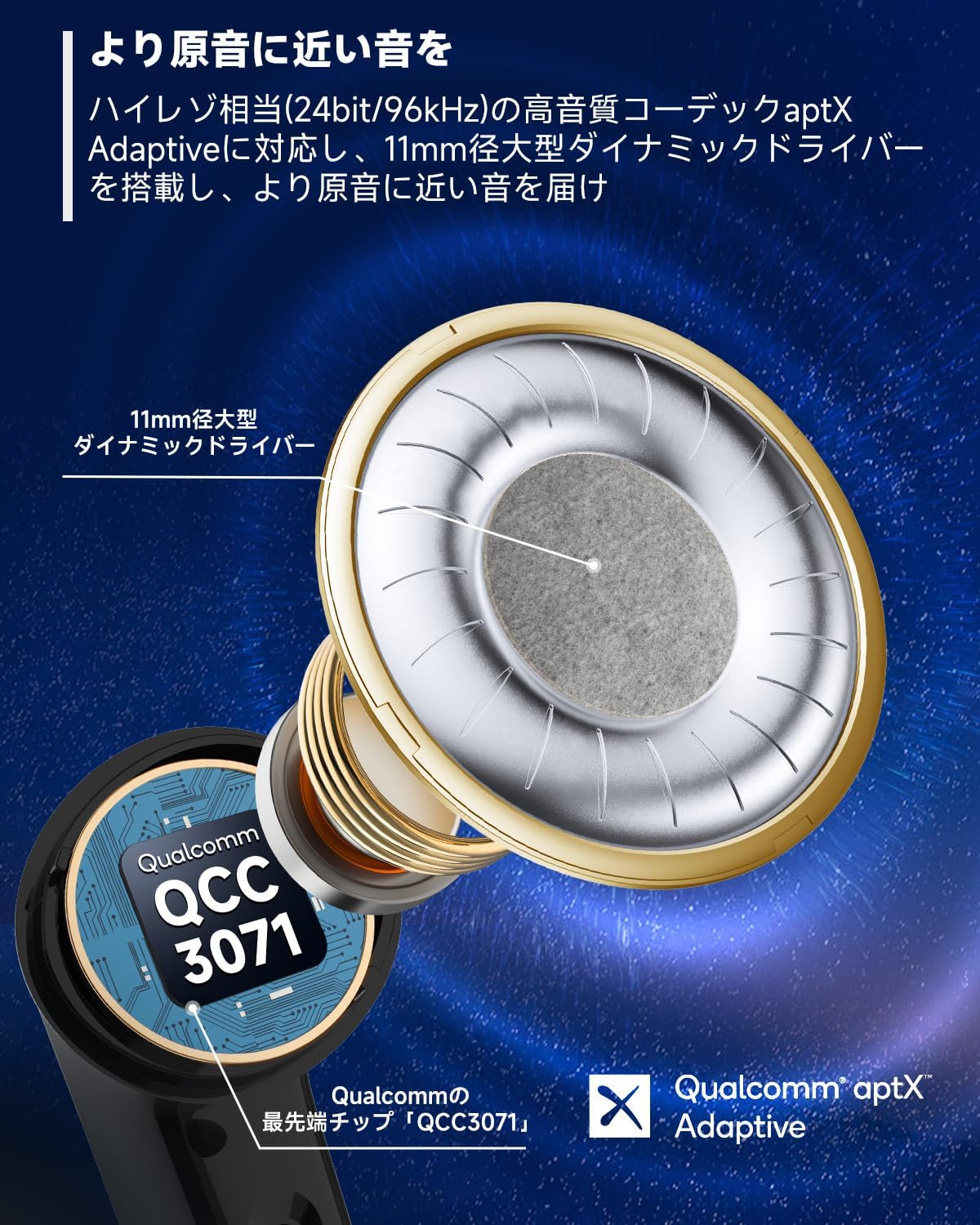 EarFun Air Pro 3 ANC搭載完全ワイヤレスイヤホン【Bluetooth 5.3・43dBノイズキャンセリング・最大45時間再生】ブラック
