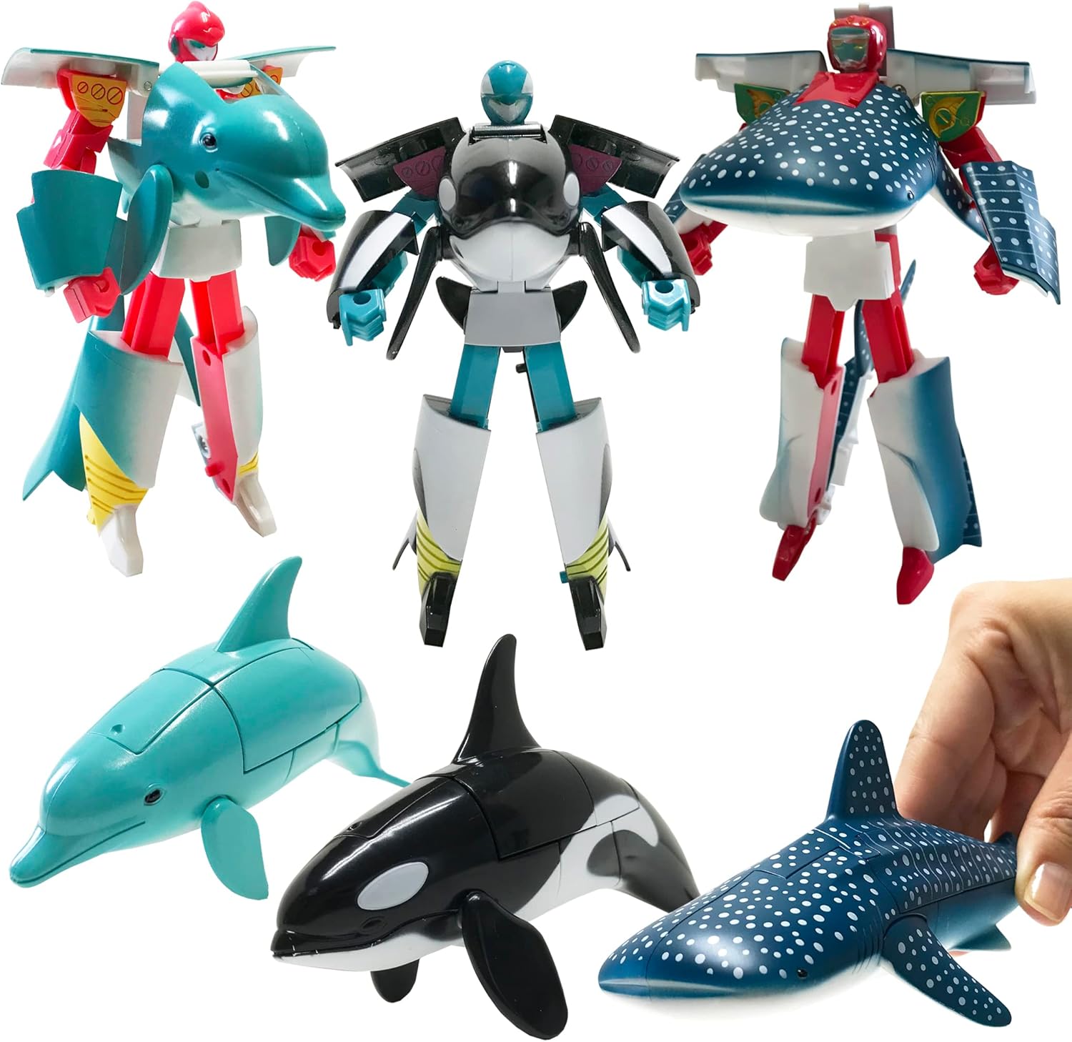 海の生き物ロボット変形おもちゃ 立体パズル 3種セット