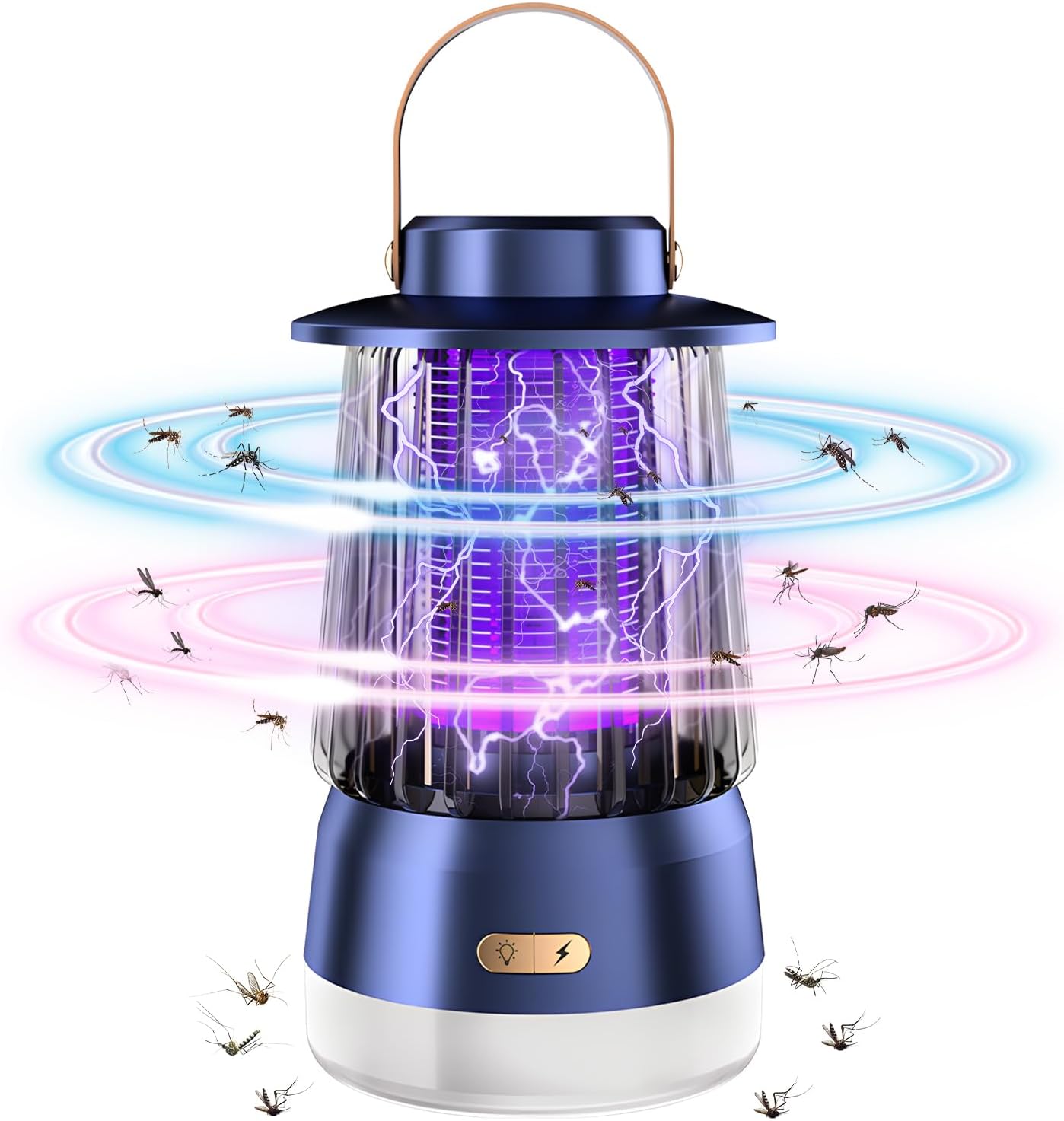 2025年夏新モデル 電撃殺虫器 USB充電式 静音 省エネ 3000mAh ブラックグレー