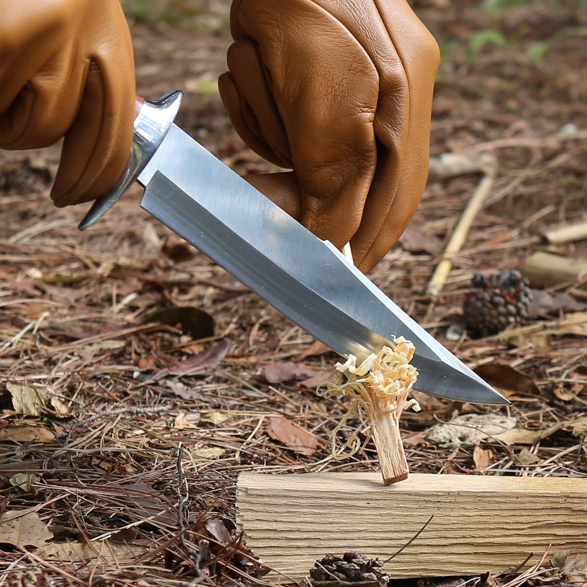 アウトドア用フルタング大型ハンティングナイフ A3250【レザーシース付】