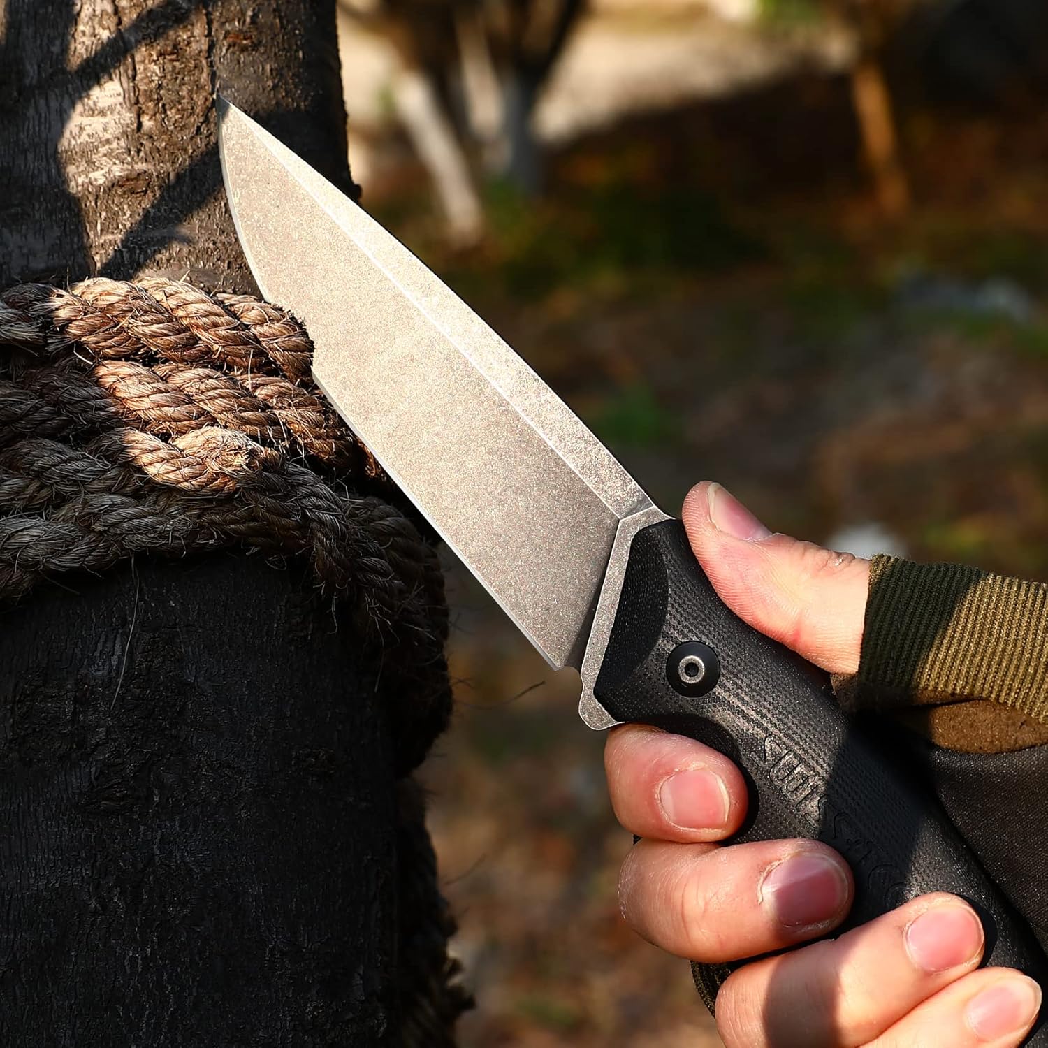 SWISS+TECH D2鋼サバイバルナイフ G10ハンドル・アウトドア用シース付き