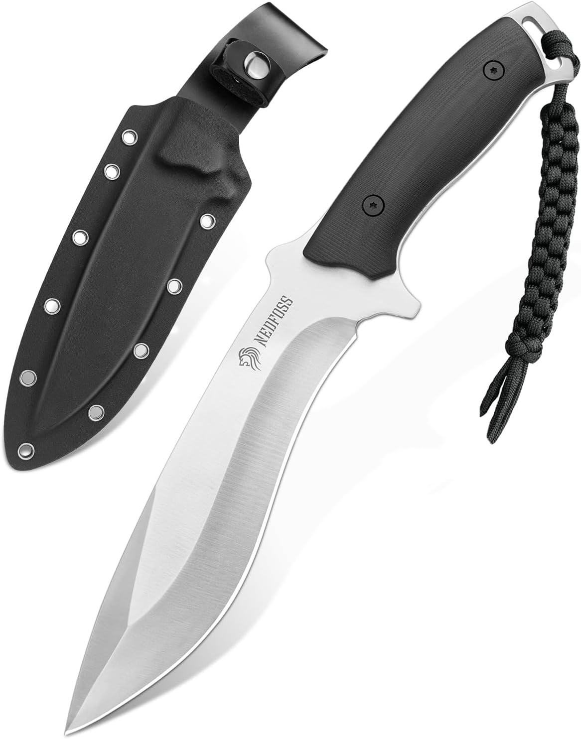 アウトドア用フルタングシースナイフ AUS-8 G10ハンドル 本革シース付き