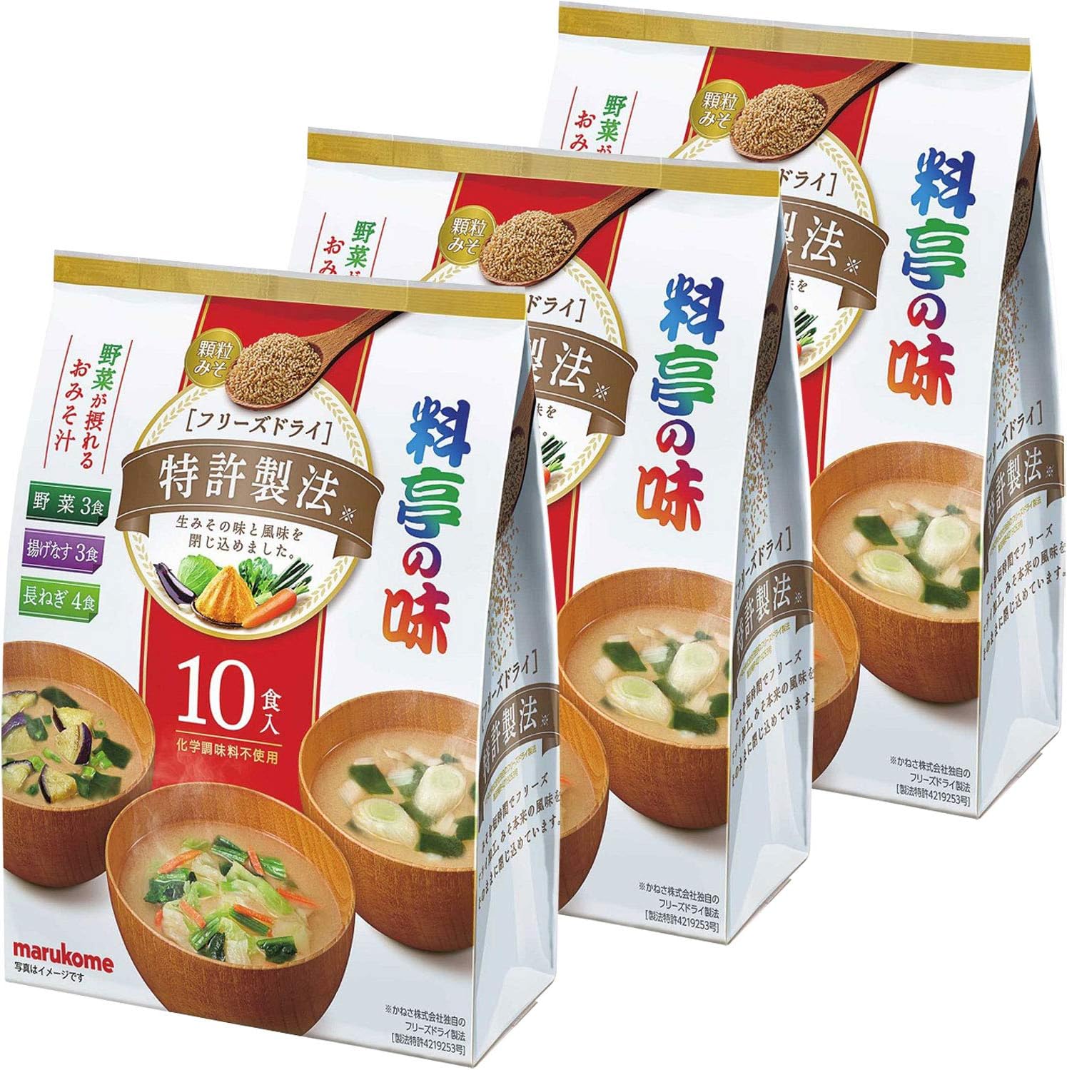 料亭の味フリーズドライ即席味噌汁アソート10食×3個