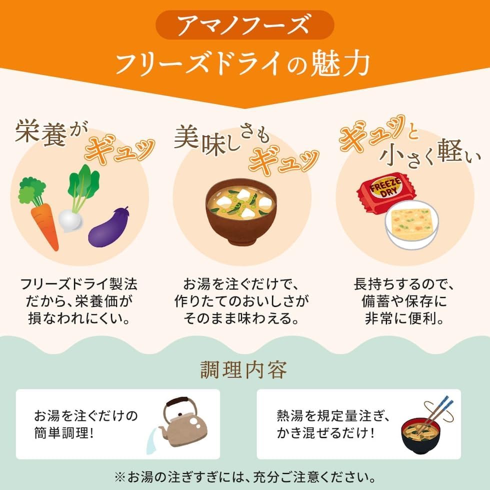 常温保存可能な国産乾燥野菜入りフリーズドライ味噌汁15種30食セット