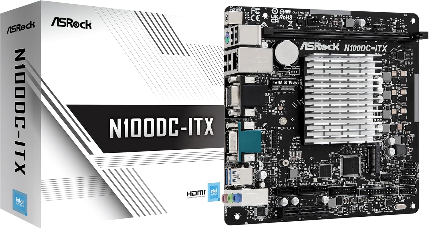 Intel N100搭載 ファンレス Mini ITXマザーボード【ASRock 国内正規代理店品】