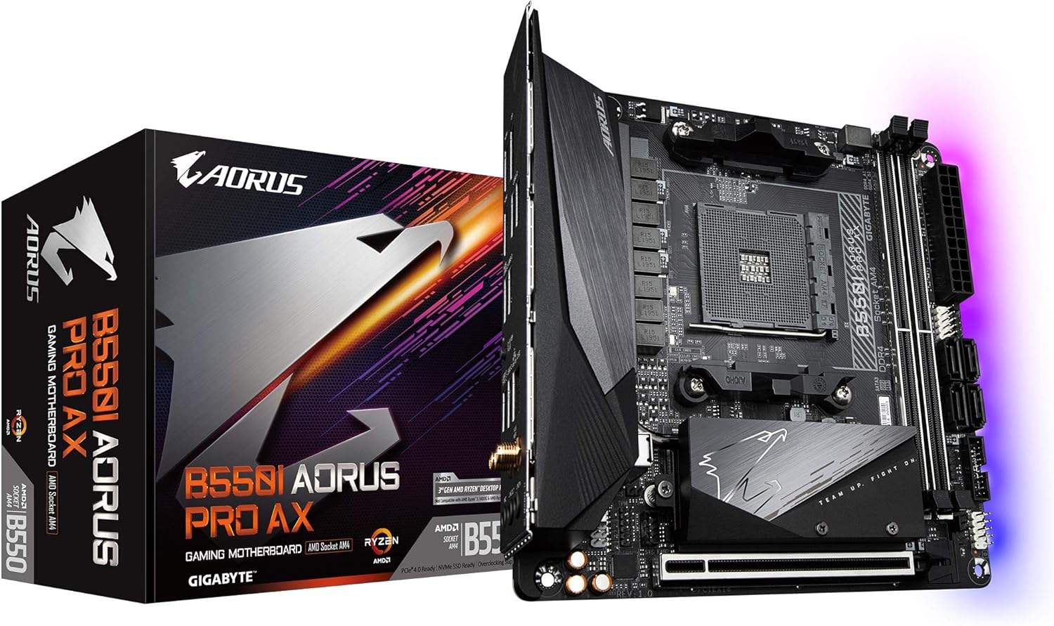 GIGABYTE B550I AORUS PRO AX Rev.1.x MiniITX マザーボード [AMD B550 チップセット]