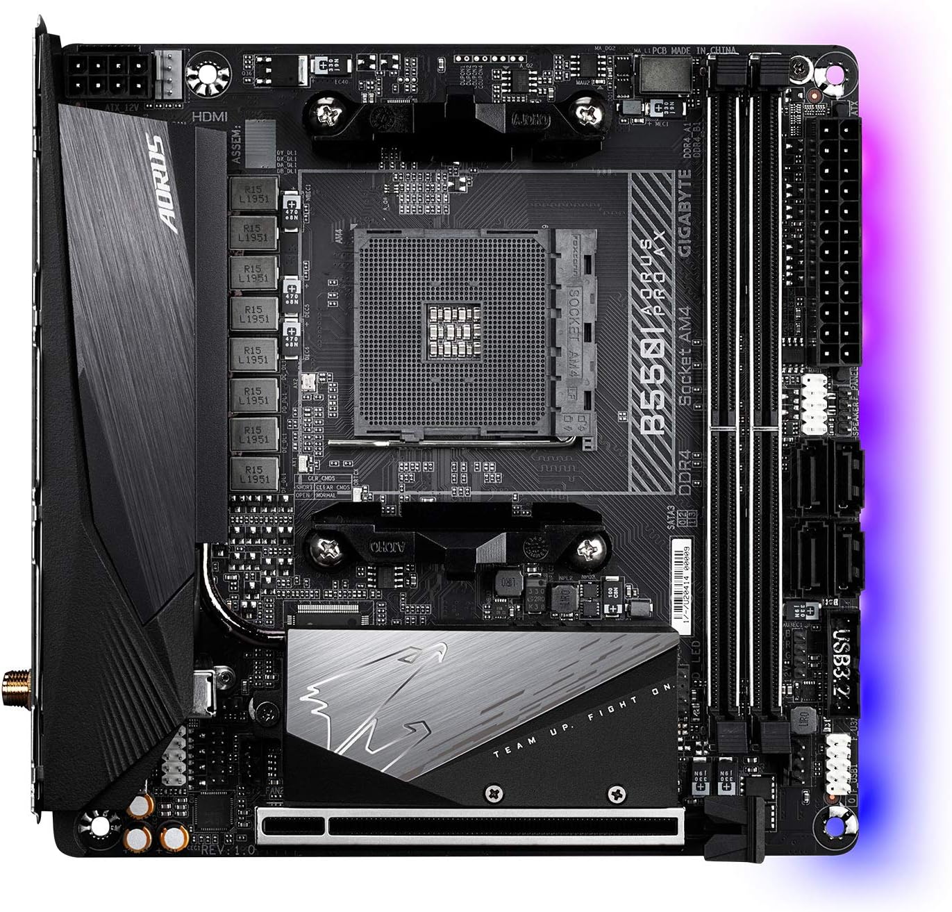 GIGABYTE B550I AORUS PRO AX Rev.1.x MiniITX マザーボード [AMD B550 チップセット]