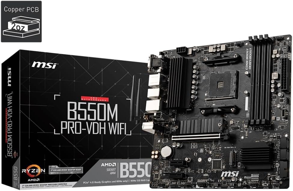 B550M PRO-VDH WIFI マザーボード Ryzen 5000シリーズ対応 MicroATX【M.2ヒートシンク・Wi-Fi機能】
