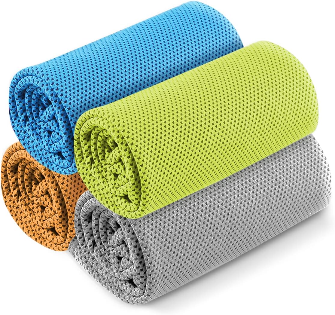 冷感UVカット冷却タオル4枚セット アウトドア用