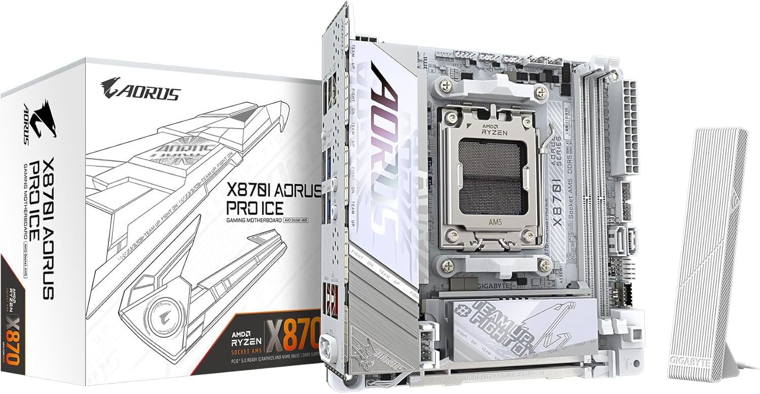 AMD Ryzen対応 ホワイト Mini-ITX ゲーミングマザーボード GIGABYTE X870I AORUS PRO ICE