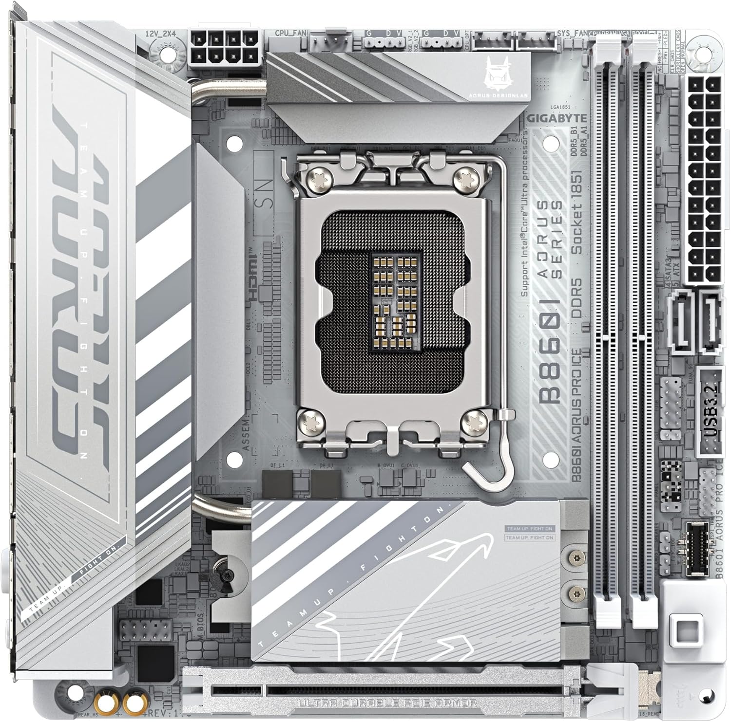 ホワイト Mini-ITX ゲーミングマザーボード GIGABYTE B860I AORUS PRO ICE