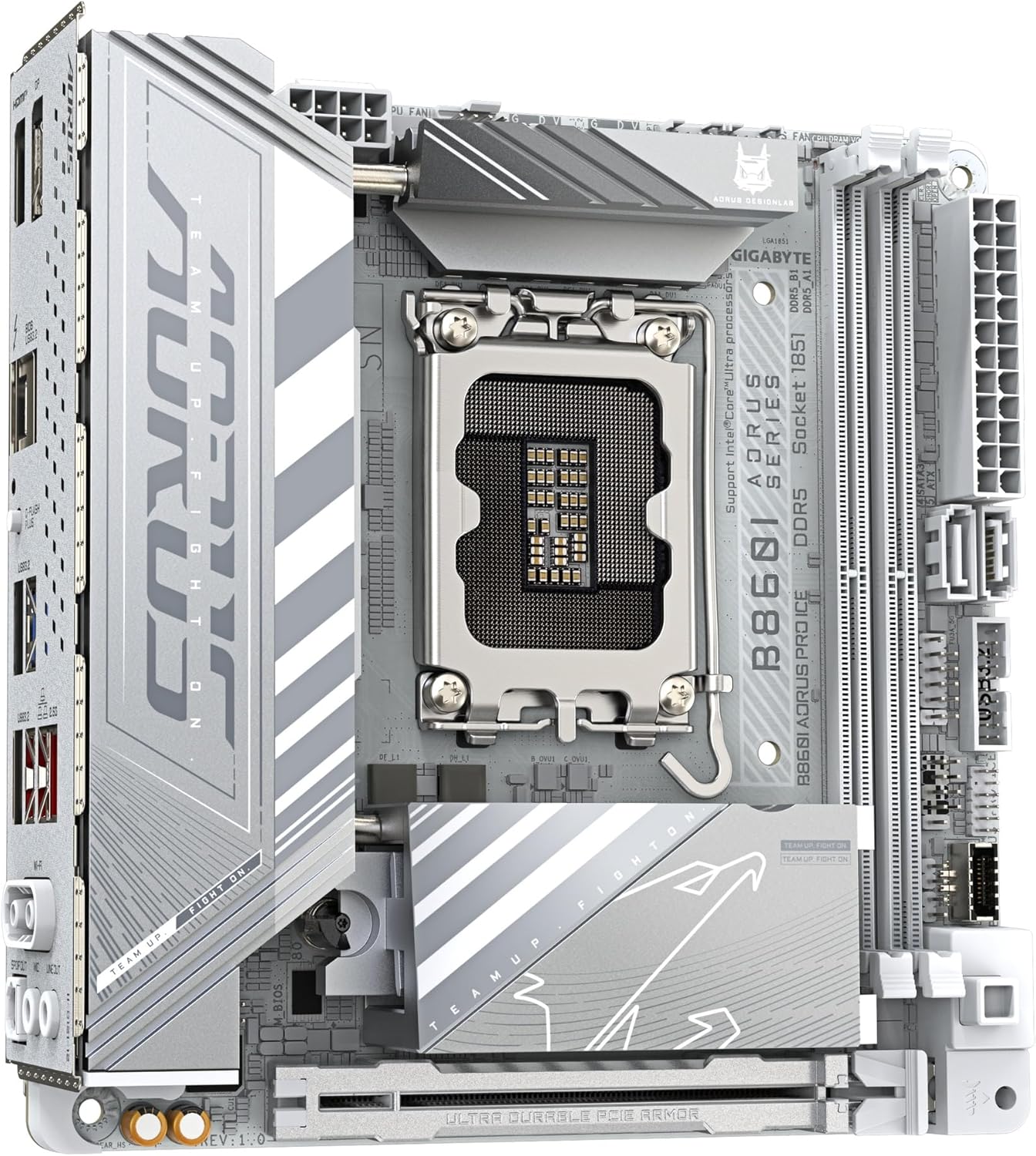 ホワイト Mini-ITX ゲーミングマザーボード GIGABYTE B860I AORUS PRO ICE