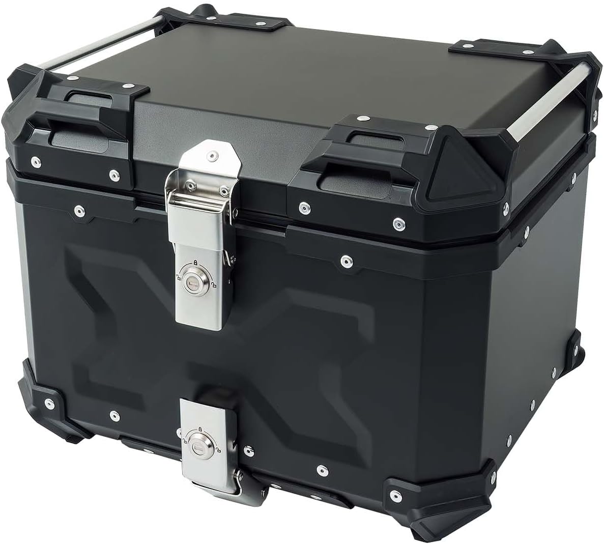 バイク用 大容量 ABS製 リアボックス トップケース 45L (ナチュラルブラック)