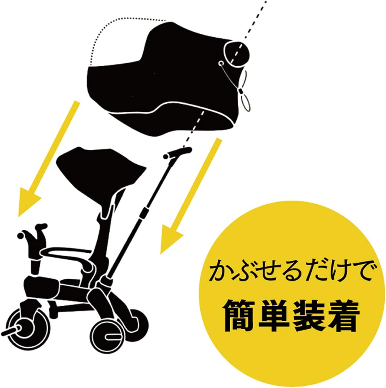 リキトライク 折りたたみ三輪車 レインカバー付