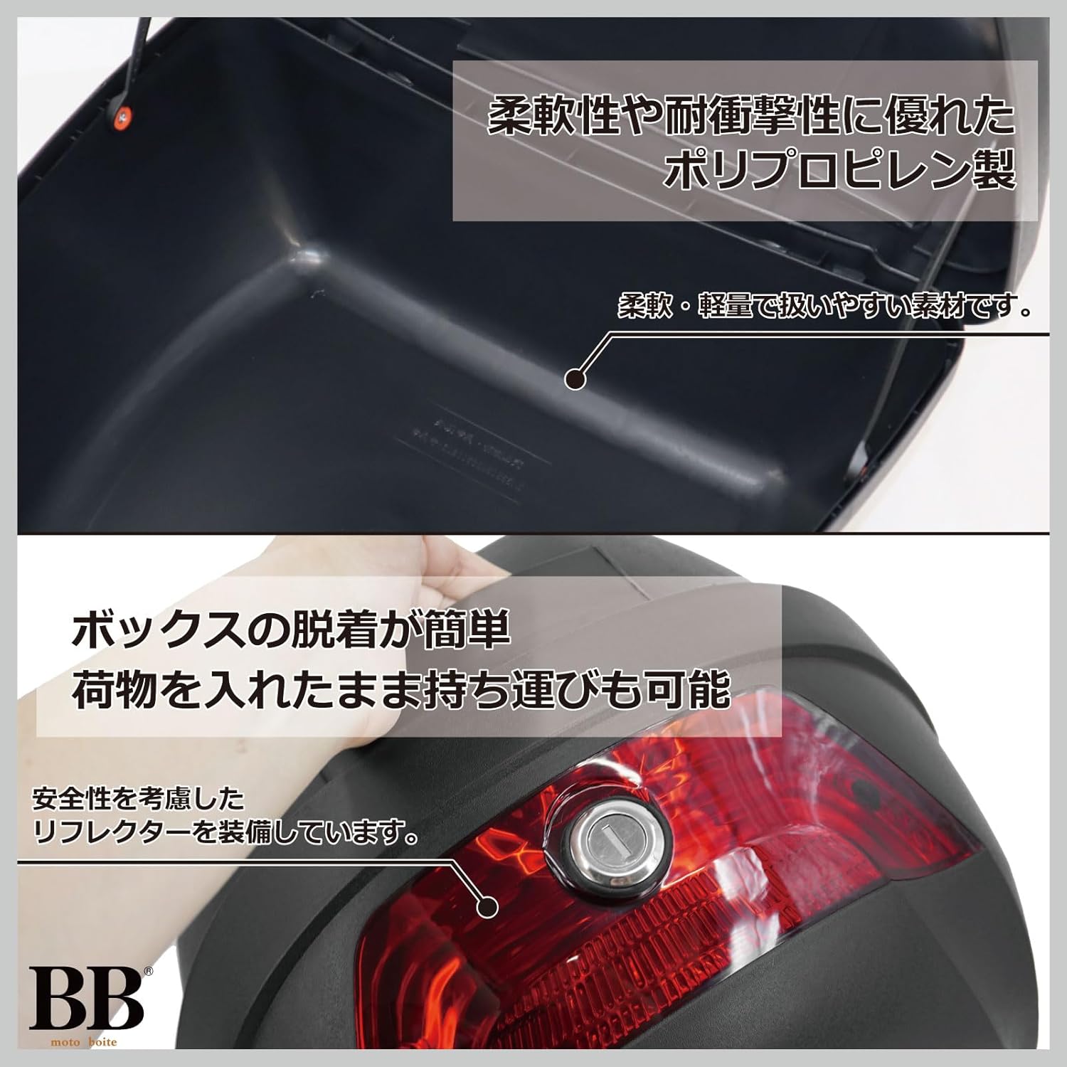 モトボワット BB28N ブラック 28L バイク リアボックス