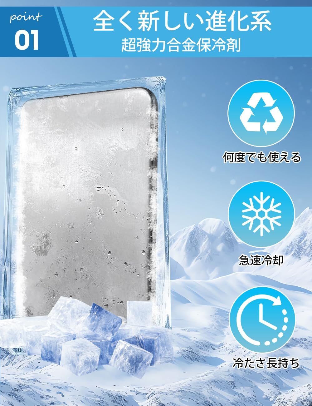 強力冷却 ステンレス製アイスパック 2/4個セット 再利用可【改良型合金】