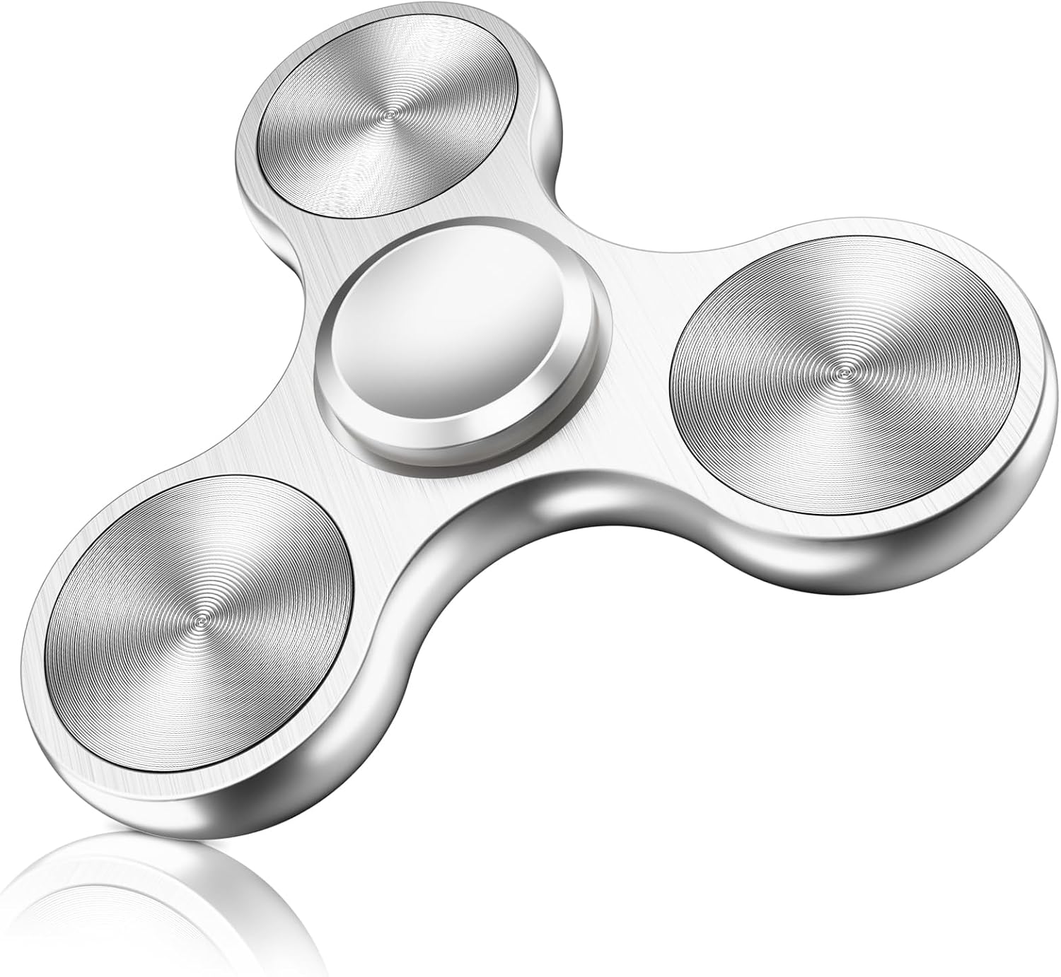ストレス解消 メタル製ハンドスピナー 静音 フィジェットトイ シルバー