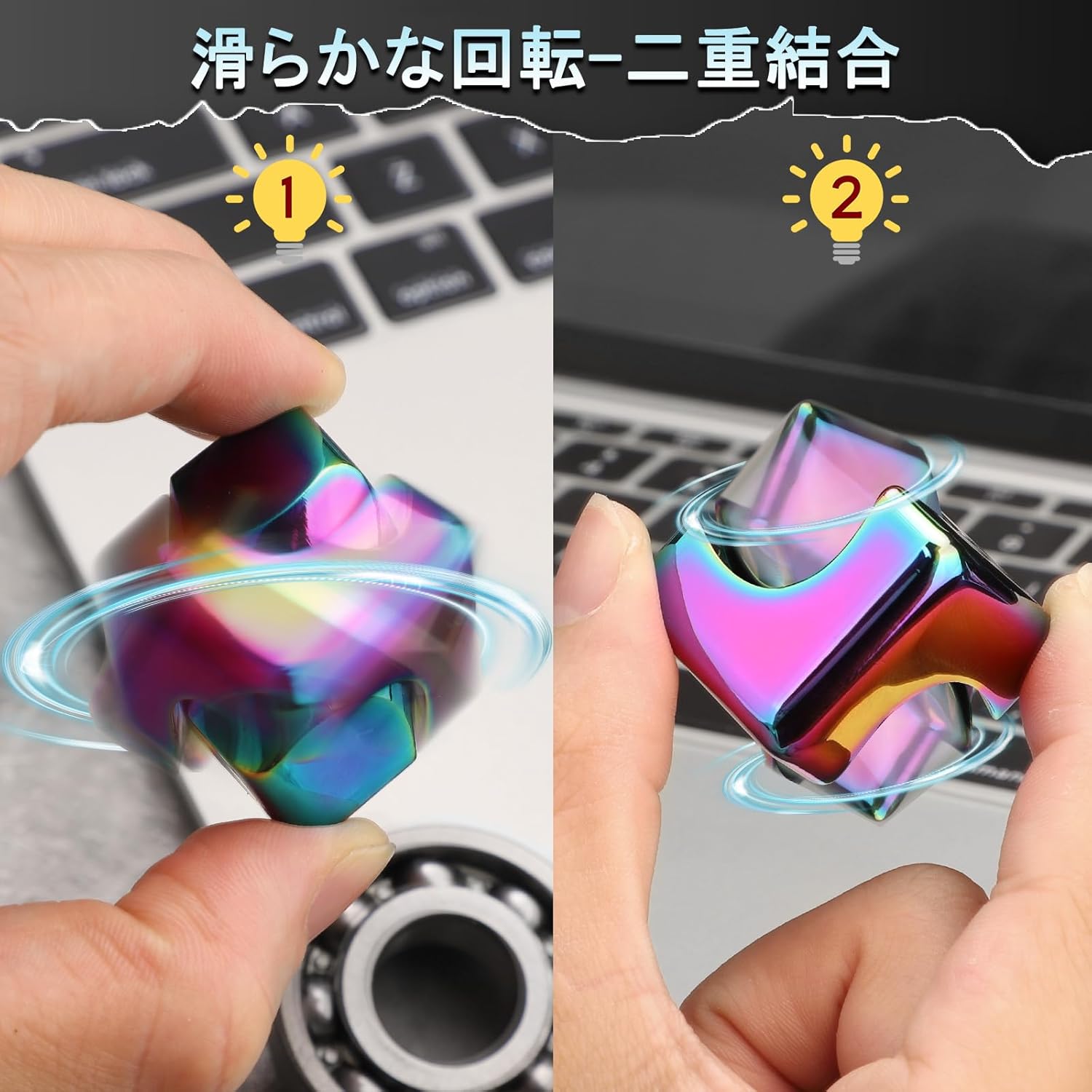 疲労ストレス防止メタルハンドスピナー 変形可能なデスクトップおもちゃ