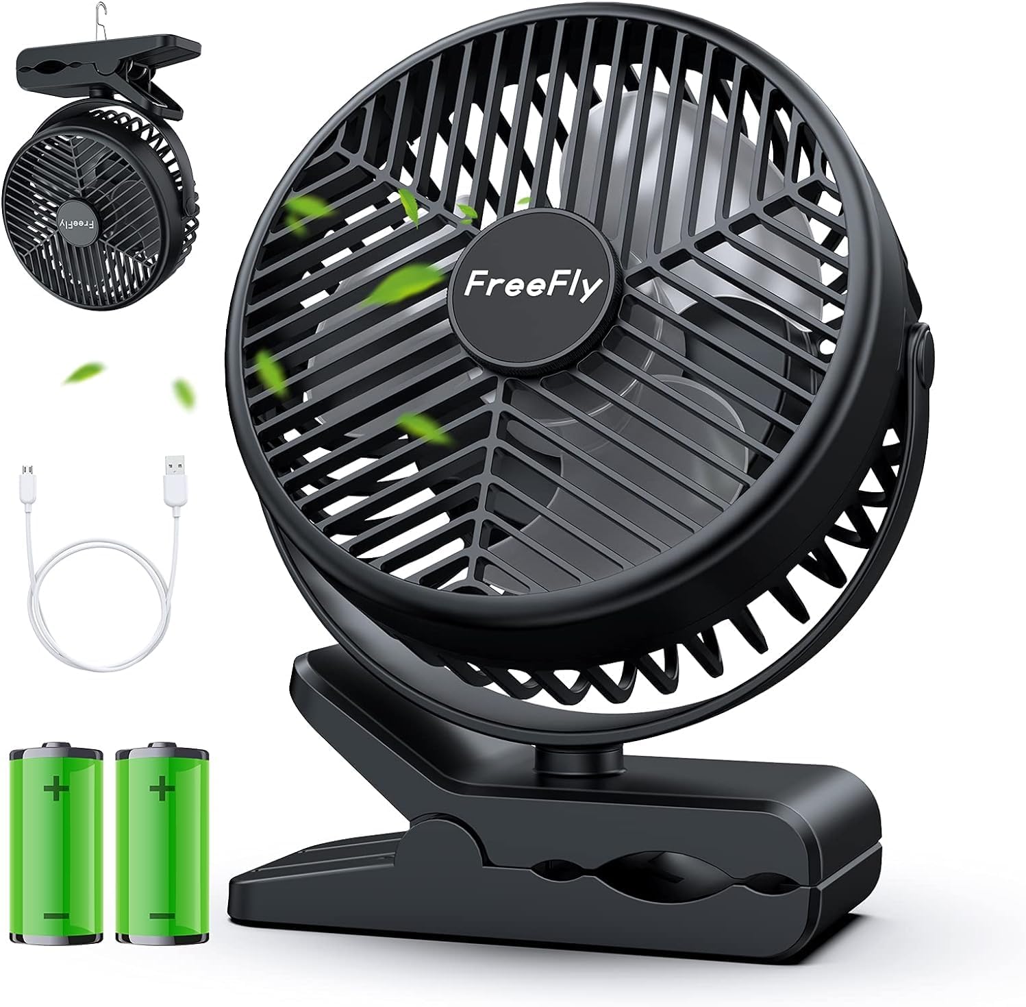 10000mAh電池内蔵 360度角度調整可能な充電式卓上扇風機