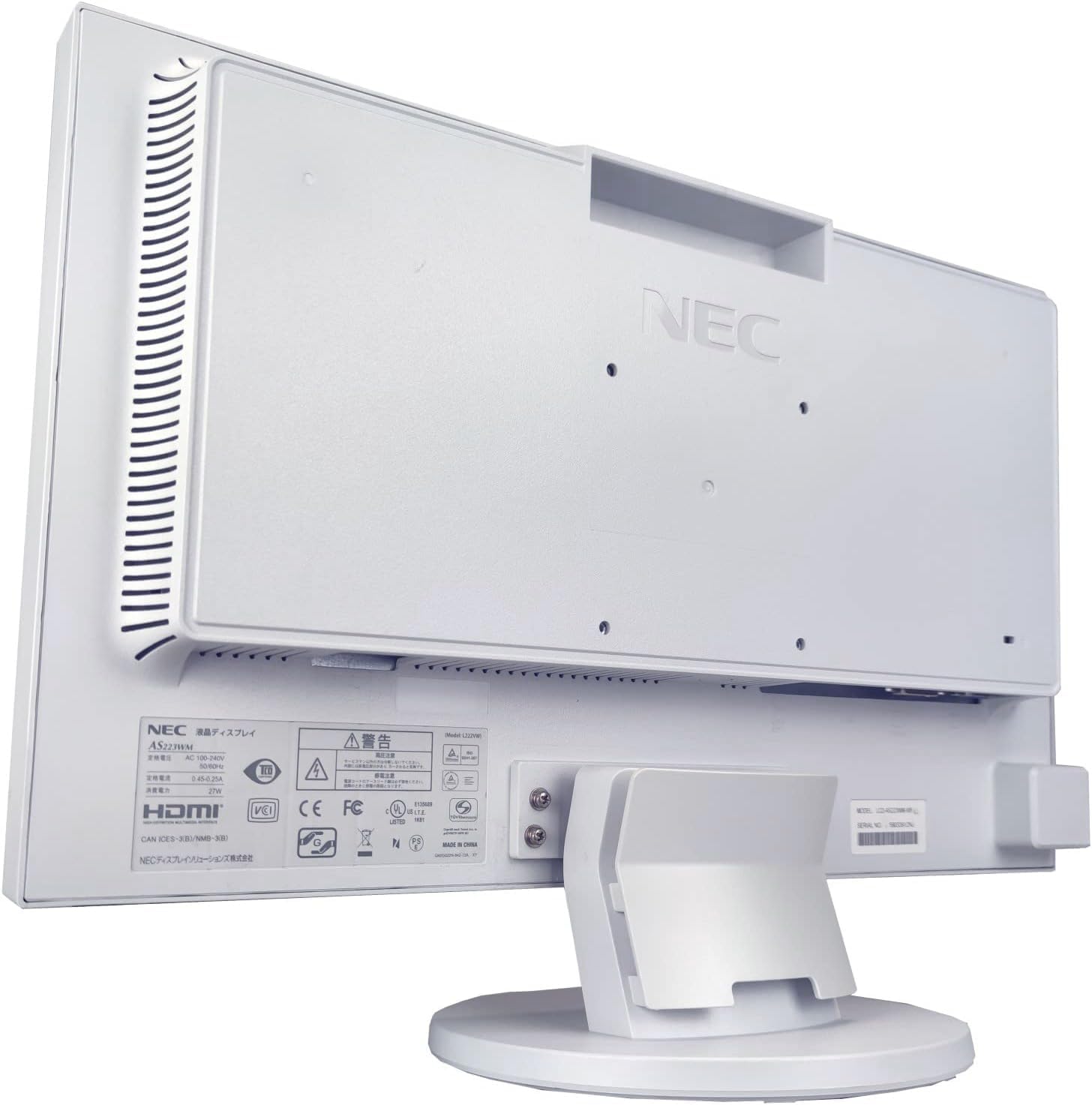 21.5インチフルHD LED液晶モニタ HDMI接続・スピーカー内蔵【整備済み品】