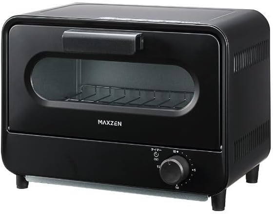 シンプルな2枚焼きオーブントースター（タイマー・クズトレー付） マックスゼン MT-TD01-BK