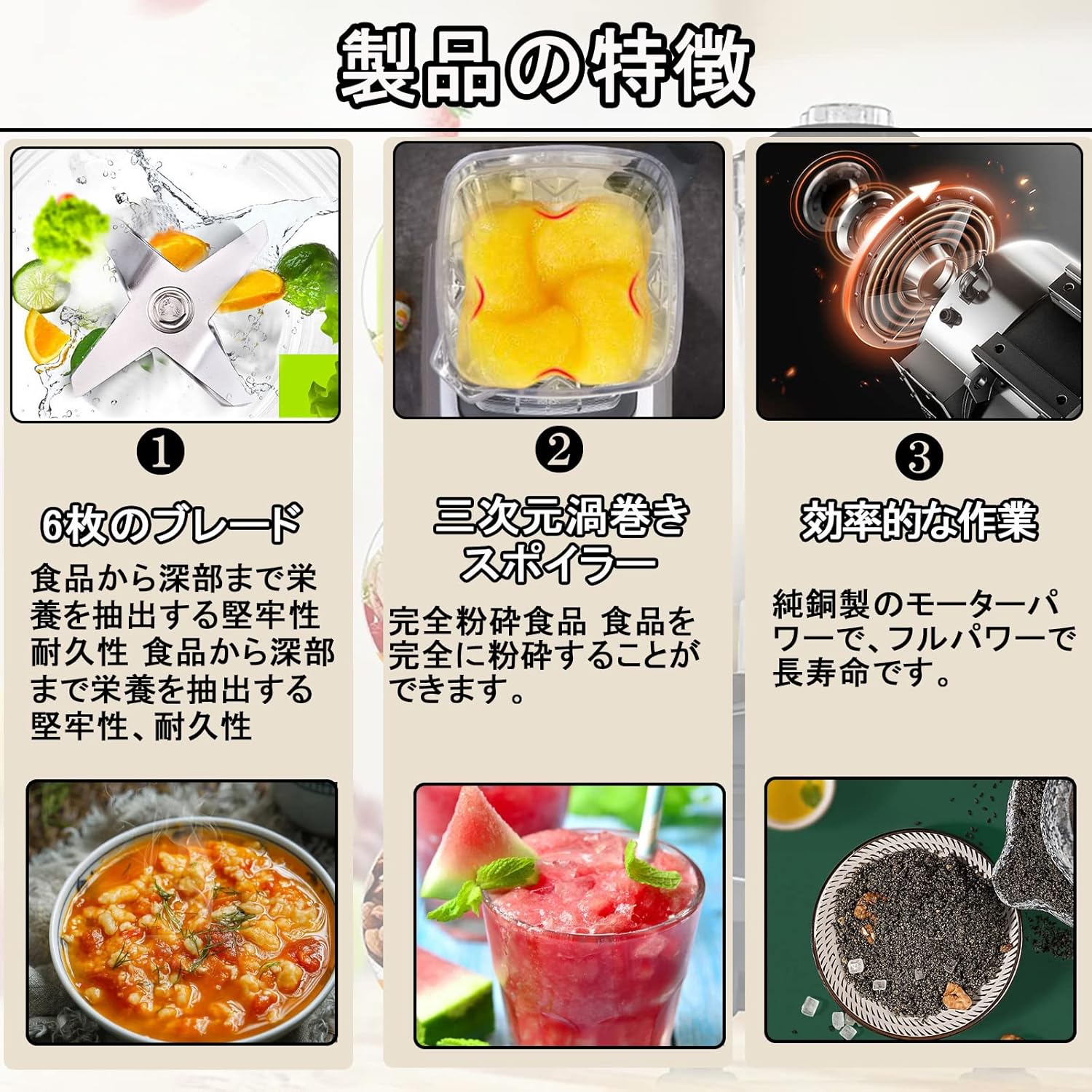 業務用ミキサー 2L 大容量 スムージー・ジュース・スープ対応 タイマー付