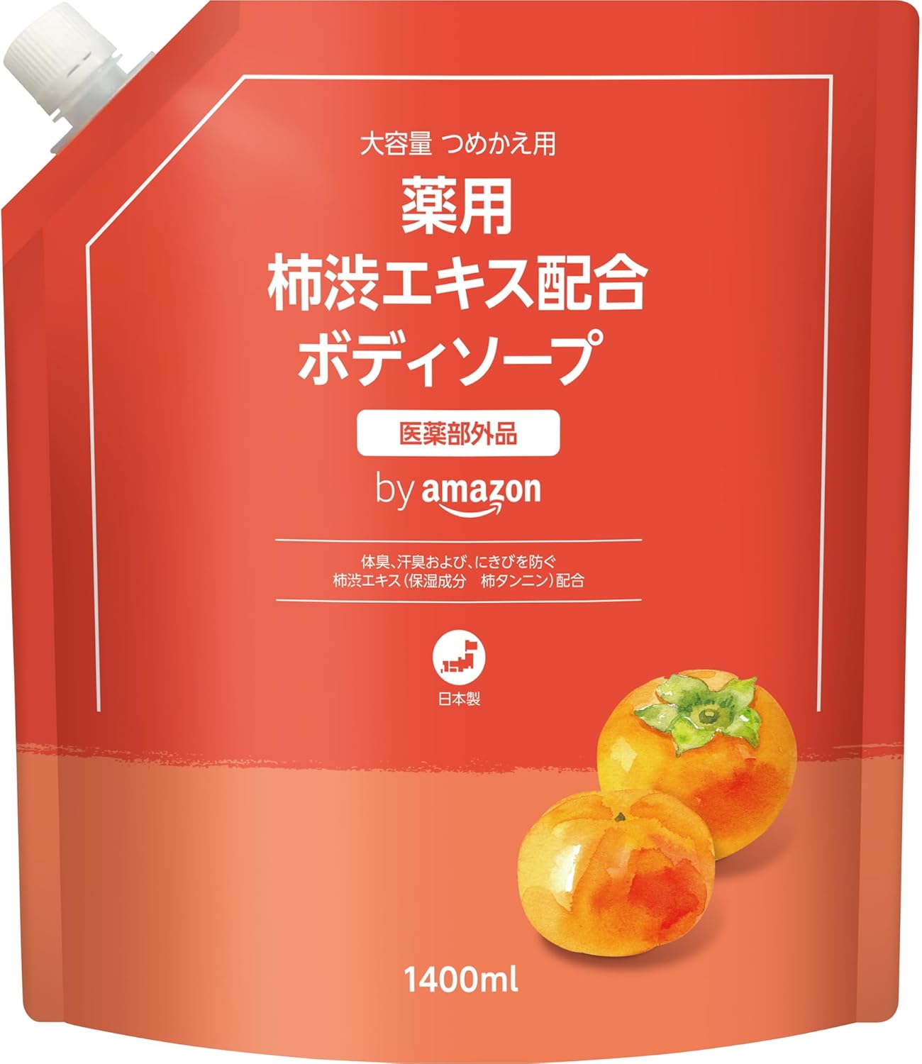 ペパーミント薬用柿渋ボディソープ 詰替え用1400ml