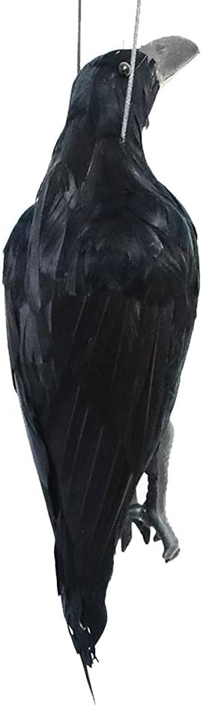 特大カラスよけダミー 飛翔リアル羽毛タイプ 吊るすだけ 43cm