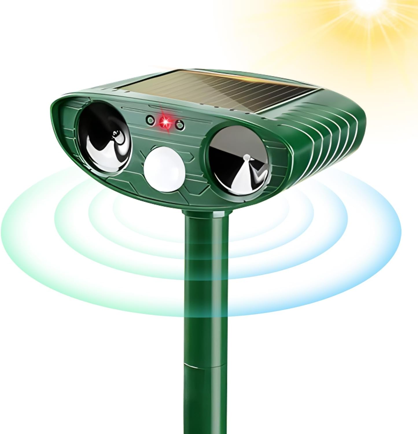 超音波猫よけ器 ソーラー充電 防水タイプ 警報音・PIRセンサー搭載 10m感知 13K-45K HZ