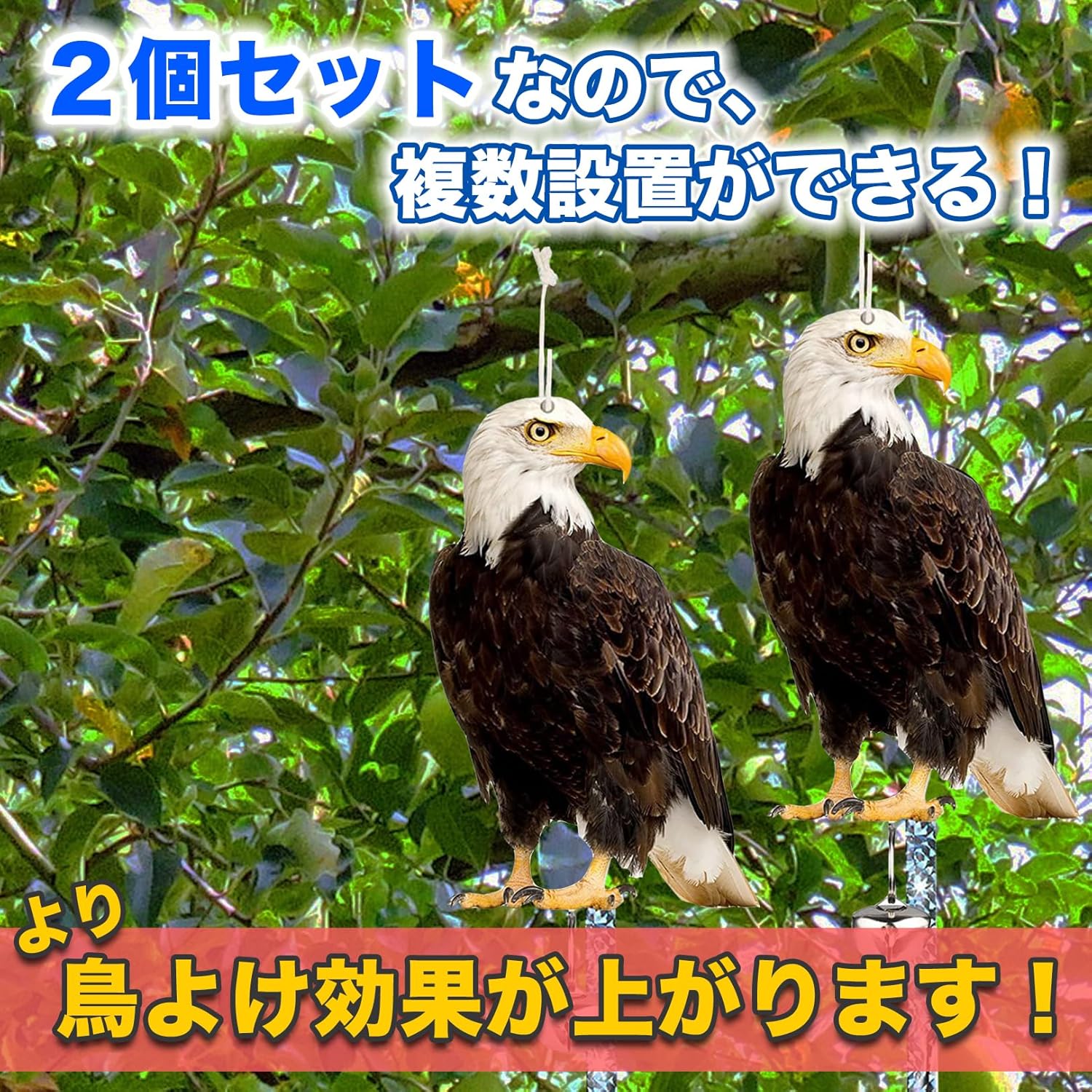 リアル鷹の防鳥対策グッズ 2個セット 鳥よけ 鳩・カラス避け