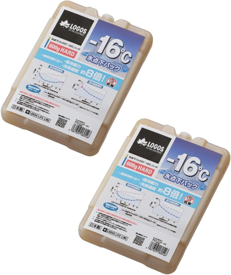 保冷剤 600ml 2個パック - 日本製 ハードタイプ 氷点下パック GTマイナス16度